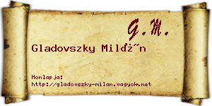 Gladovszky Milán névjegykártya